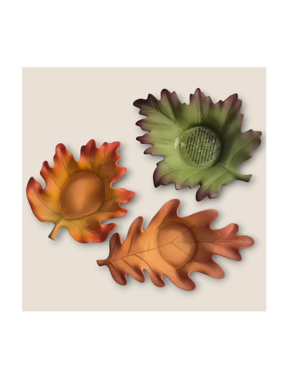 PartyLite Leaf Tea Candle Dish in Autumn Colors